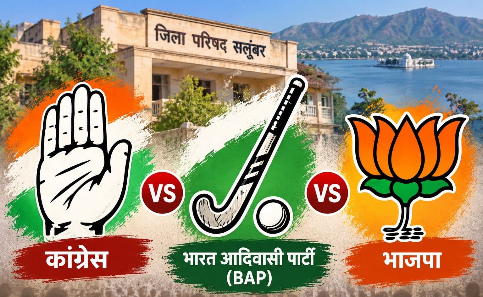 सलूंबर के वार्ड 15 में हाथ, कमल, हॉकी में मुकाबला